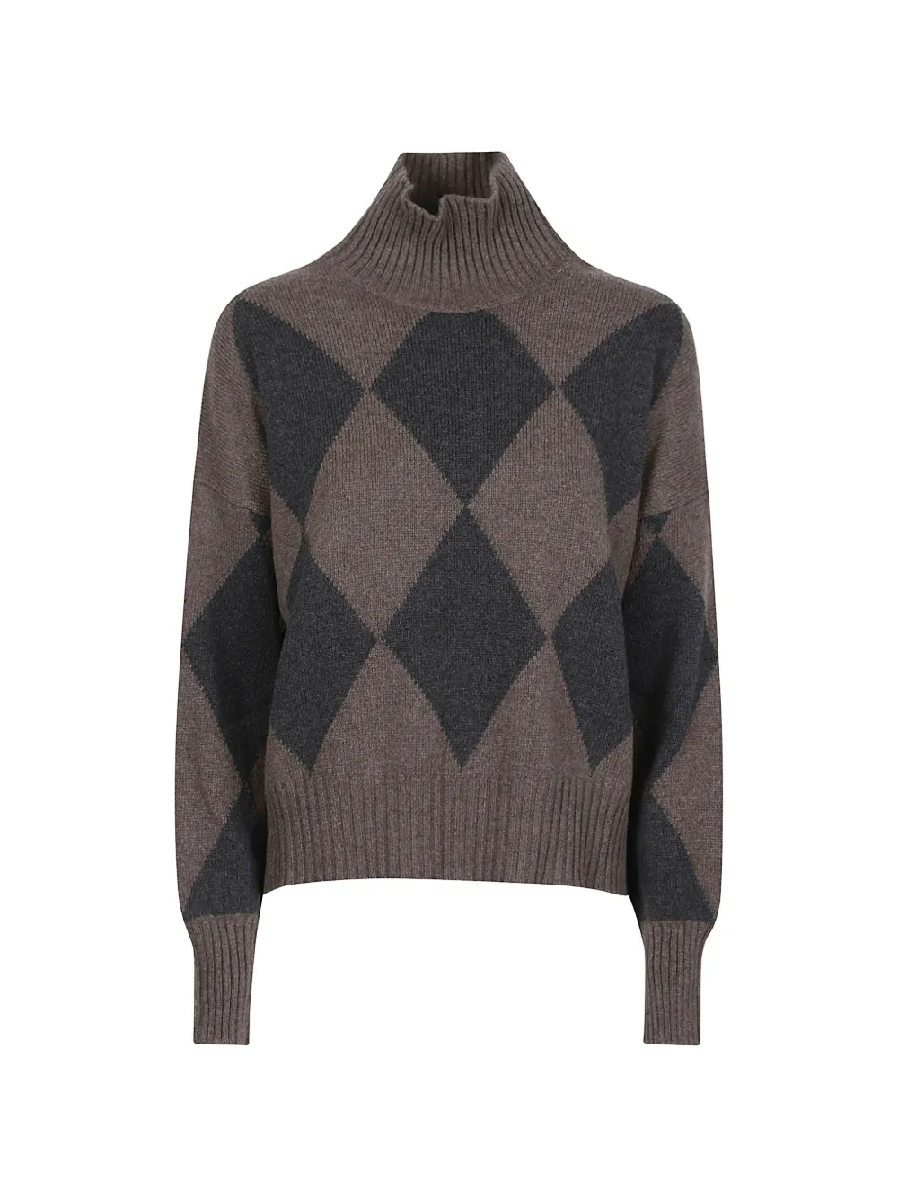 Aragona Argyle-motif Roll-neck Sweater In Blue