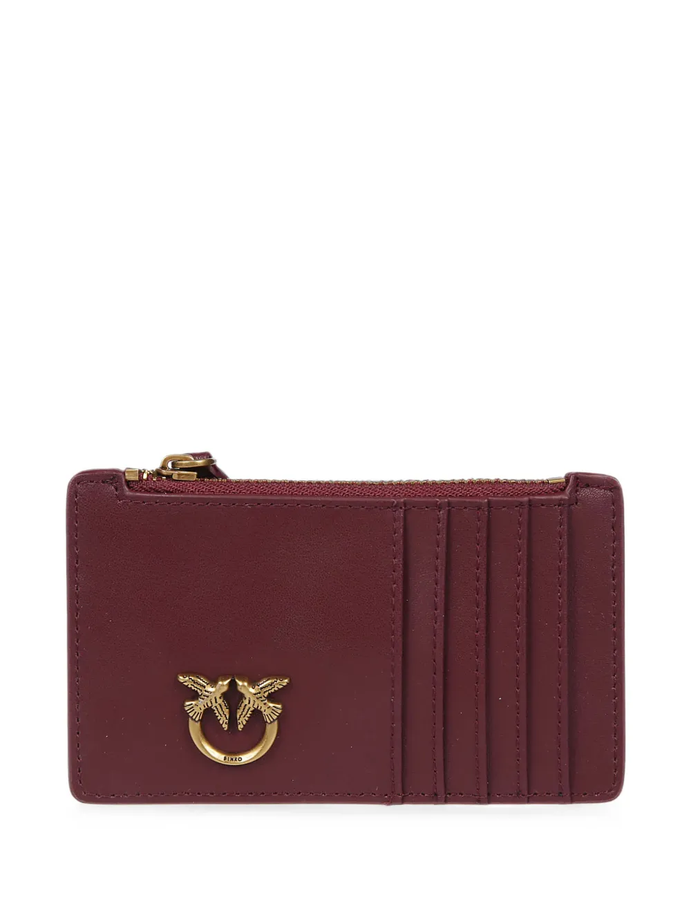 Pinko Leather Card Holder In Red