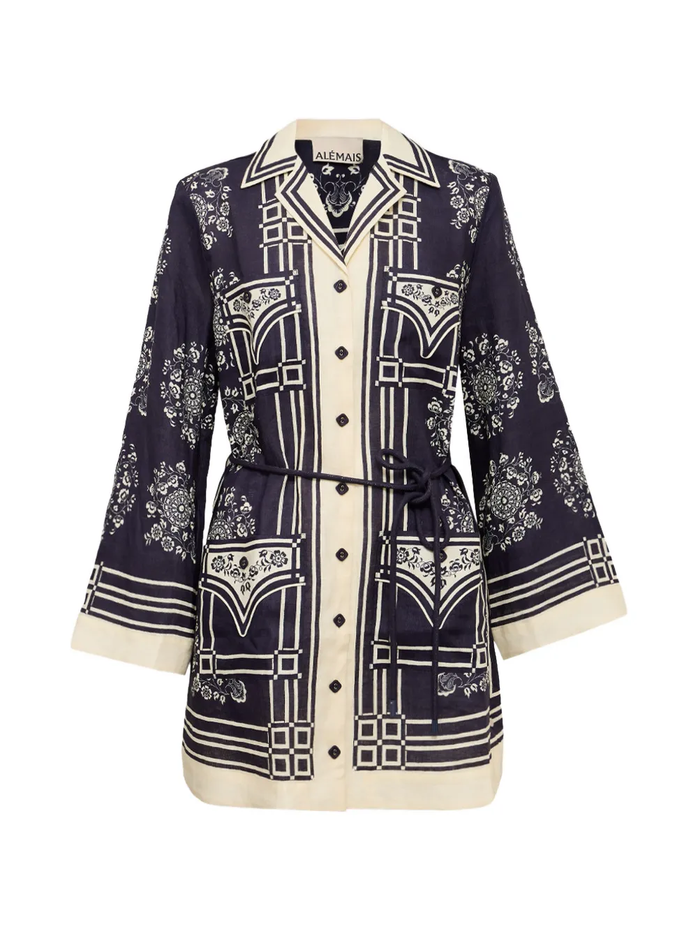 ALEMAIS Banderra graphic-print mini dress
