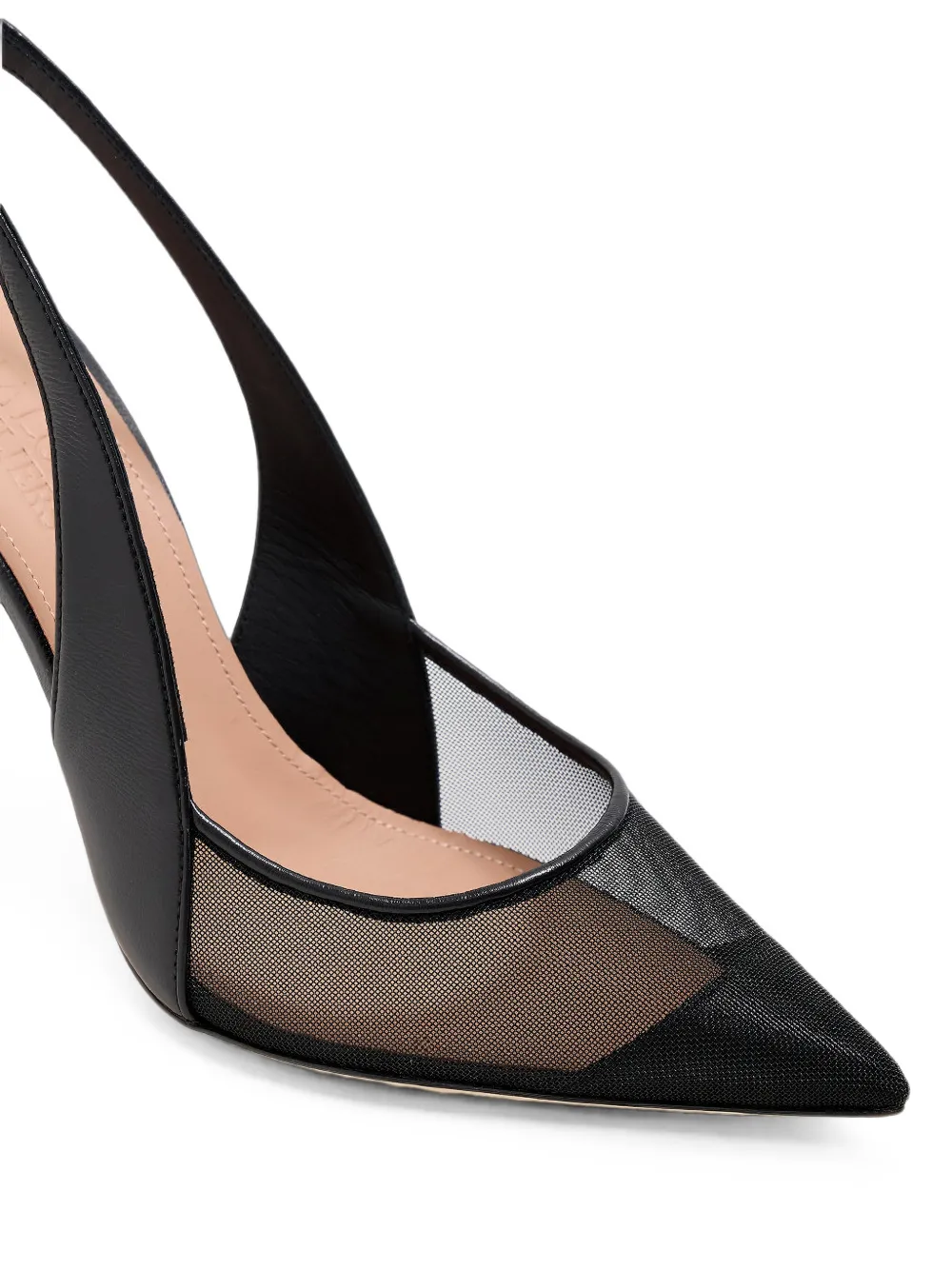 Malone Souliers Arc 100 mesh slingback pumps Zwart
