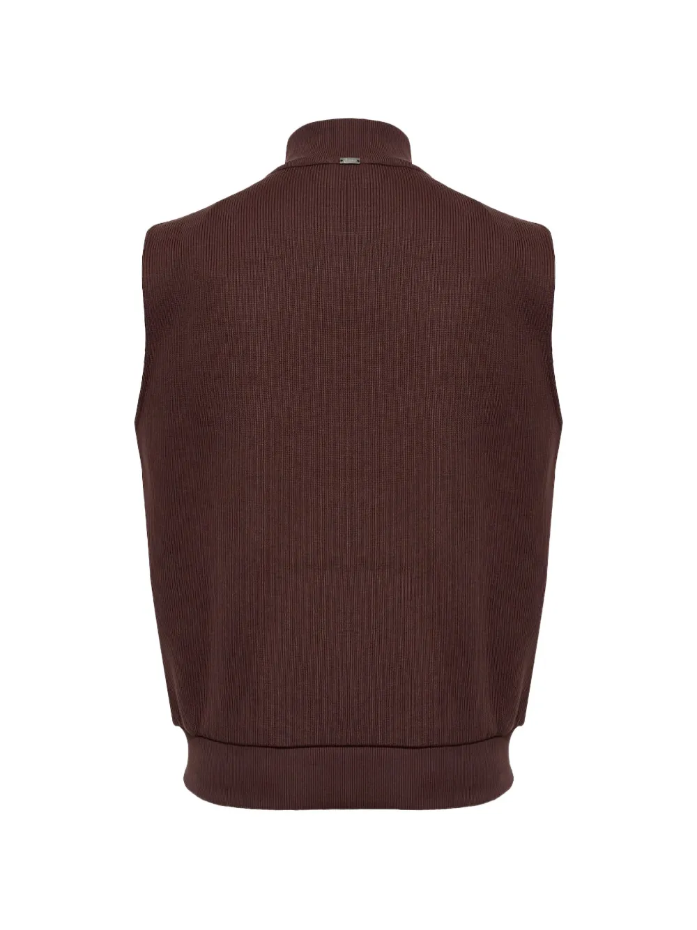 Herno zip-up ribbed-knit gilet Bruin