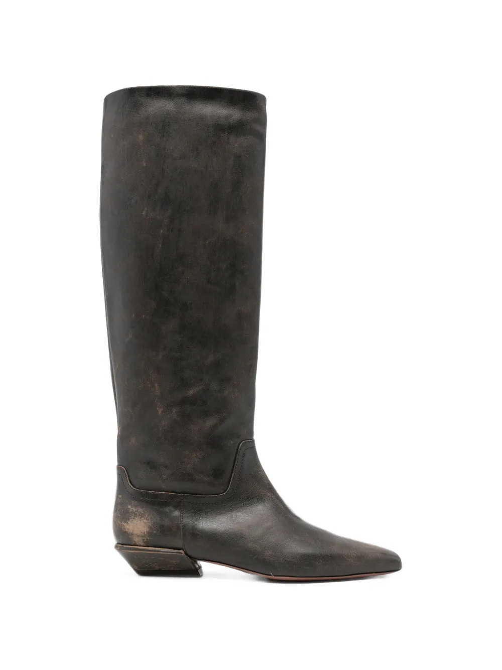 Paris Texas Bettina distressed-effect leather boots