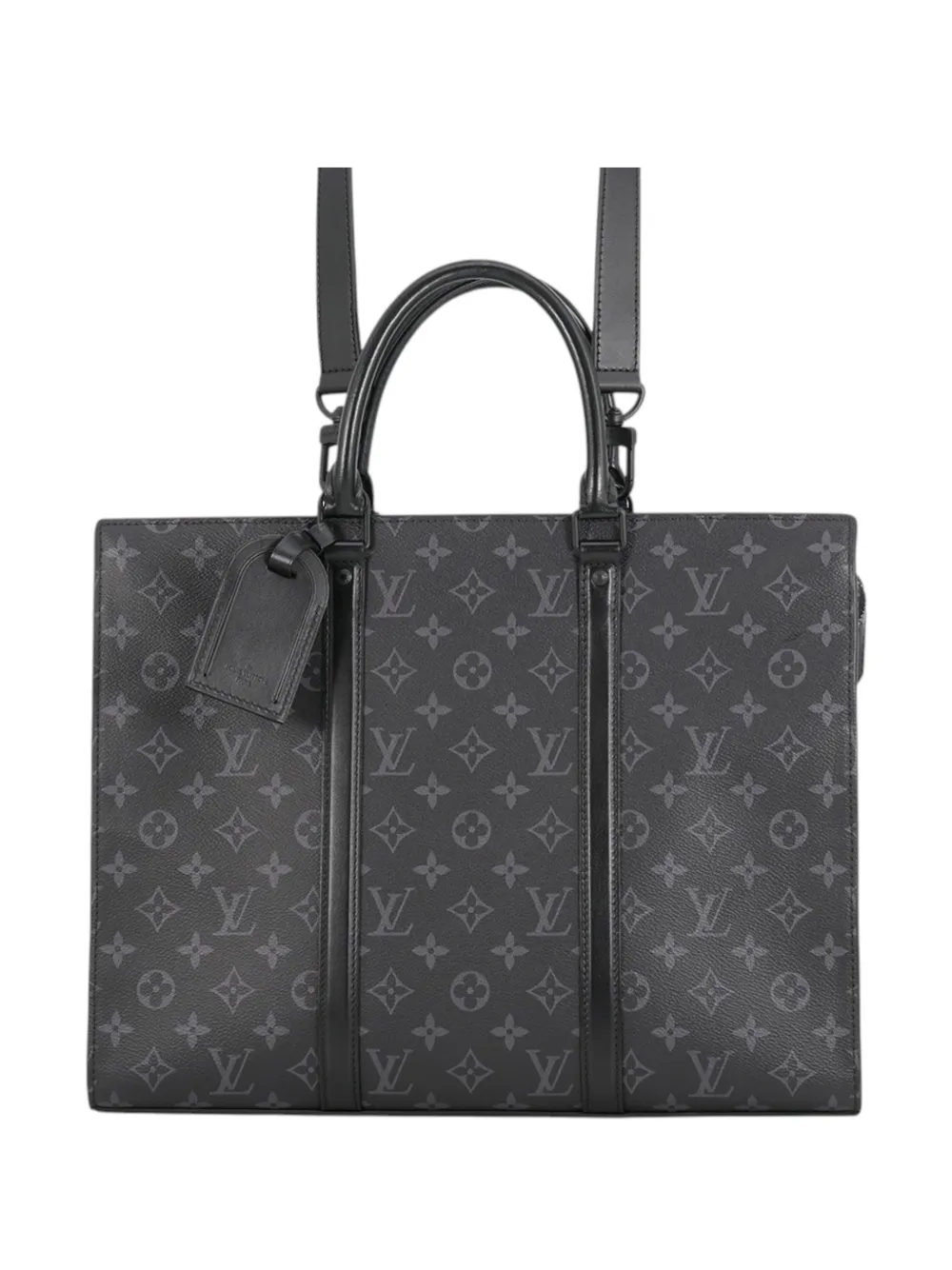 Louis Vuitton Pre-Owned 2021-2026 Monogram Eclipse Sac Plat Horizontal Zipper satchel - Nero