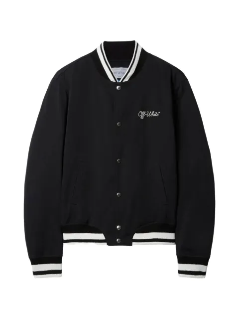 Off-White logo-embroidered varsity jacket