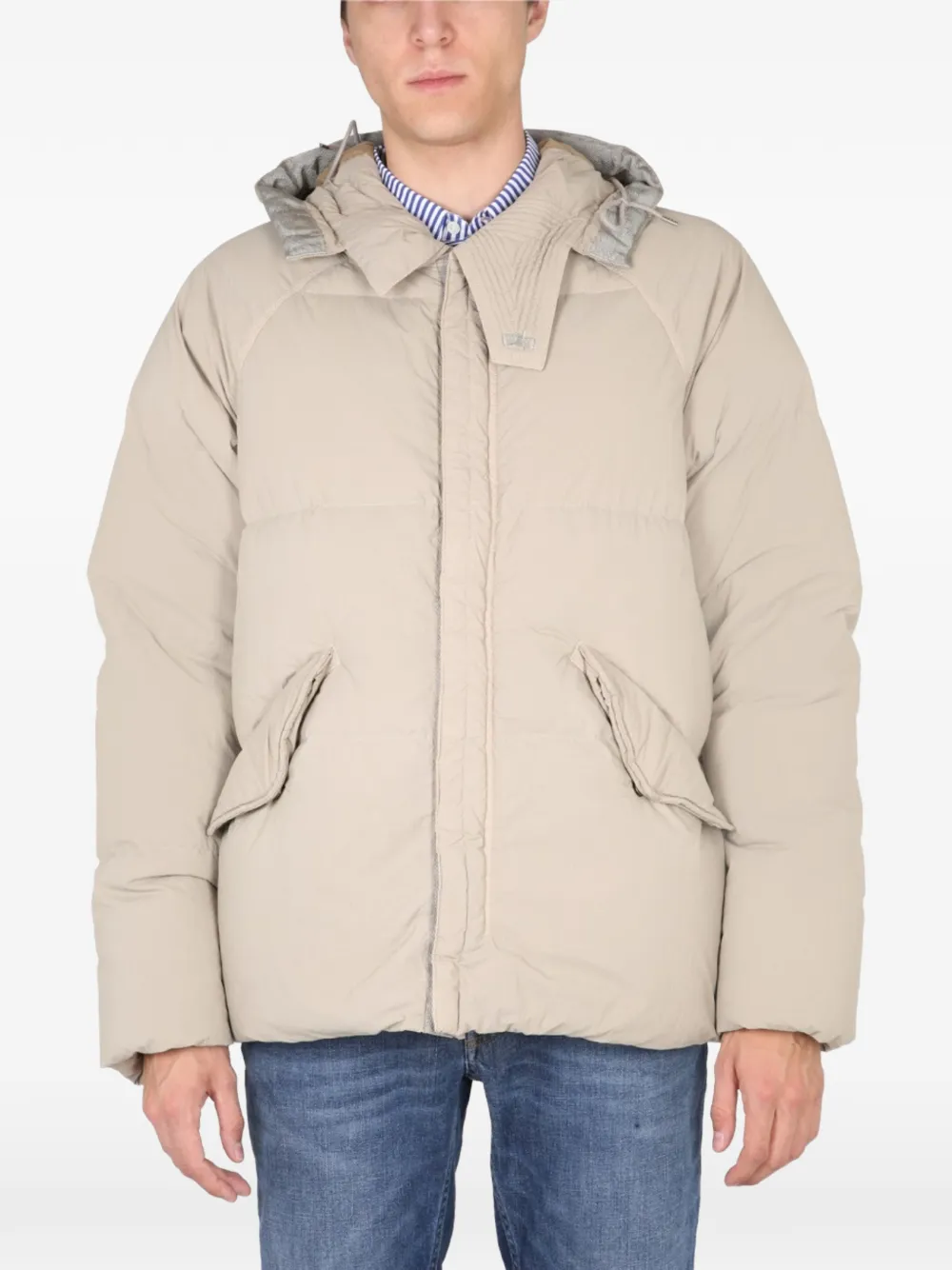 Ten C Artic Down Floor Coat In Gray