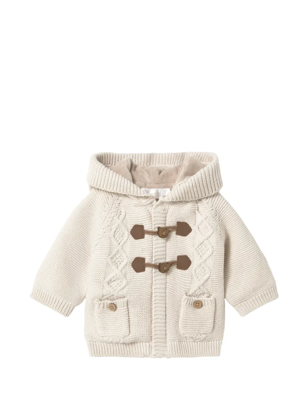 Mayoral Babies' Cable-knit Toggle-fastening Cardigan In Neutrals