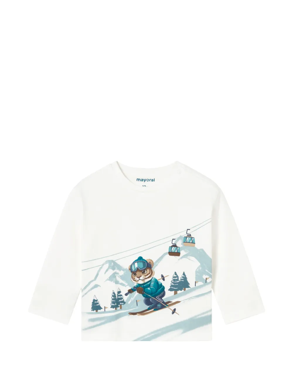 Mayoral Babies' Graphic-print Long-sleeve T-shirt In White