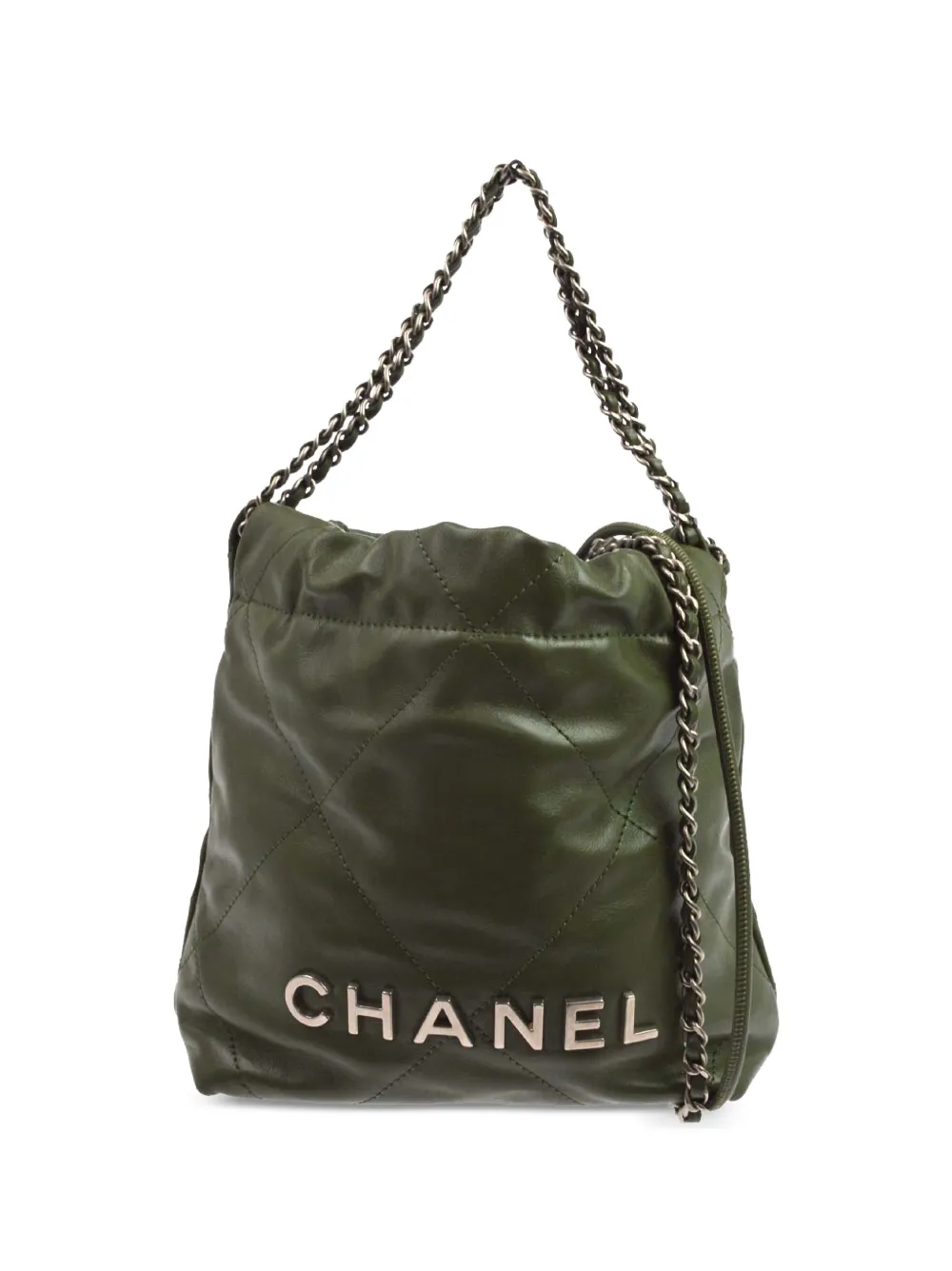 CHANEL Pre-Owned 2010-2020s quilted leather shoulder bag - Verde