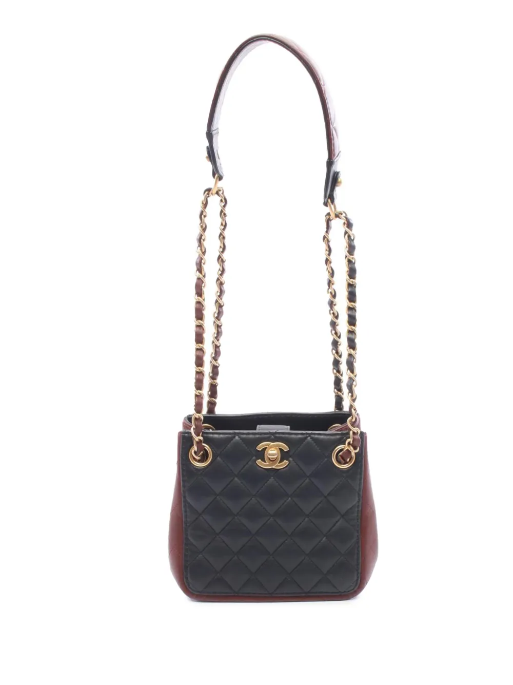 CHANEL Pre-Owned 2020 CC Quilted Lambskin Drawstring bucket bag - Nero