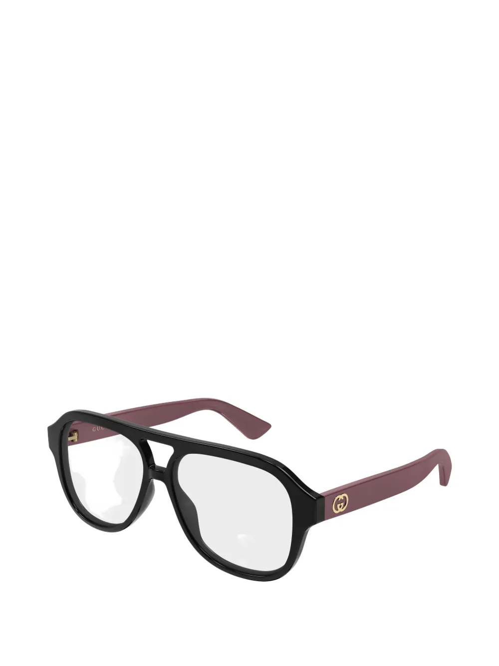 Gucci Eyewear Interlocking G zonnebril met pilotenmontuur Zwart