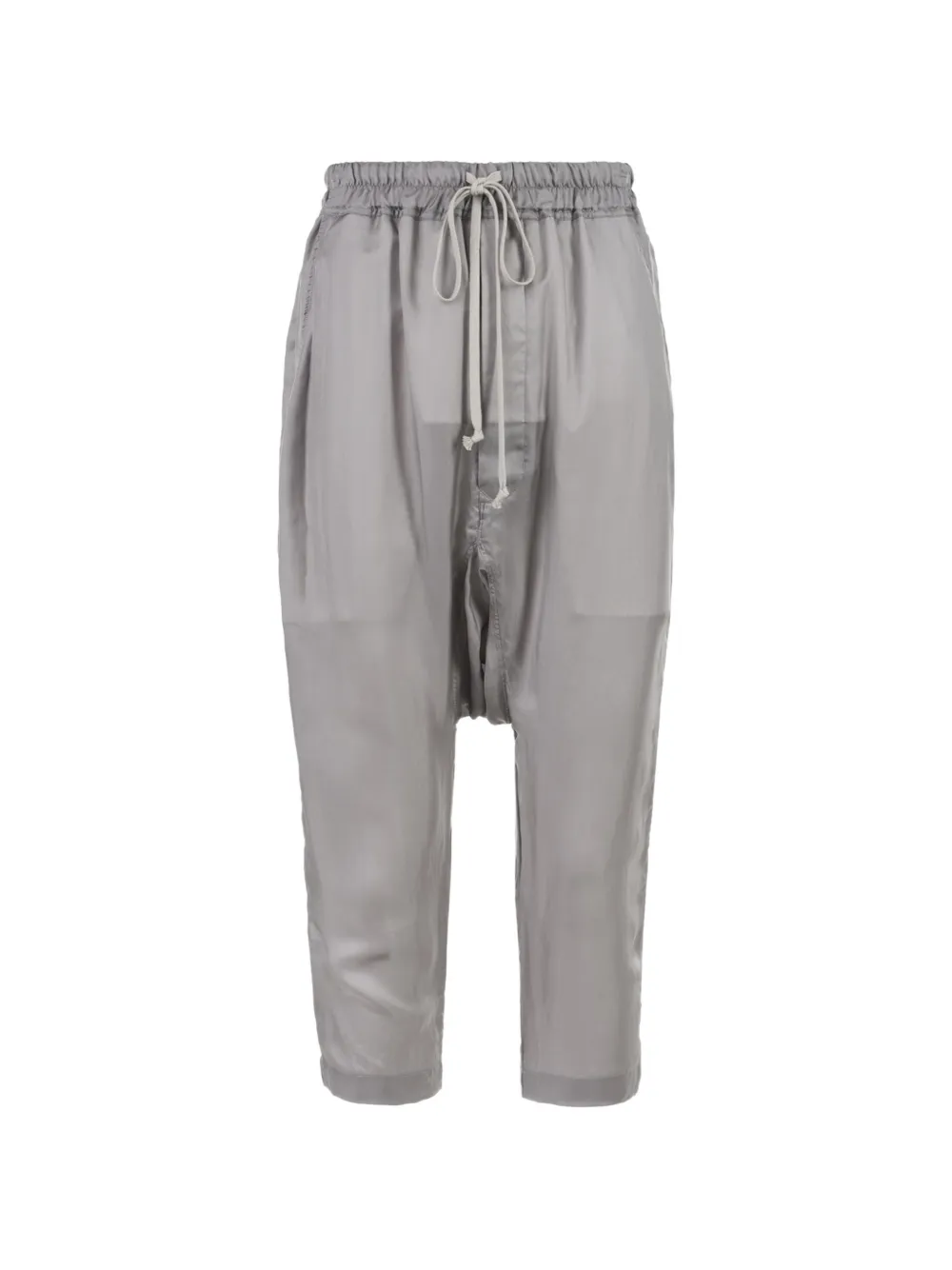 Rick Owens dropped-crotch drawstring-waist trousers Grijs