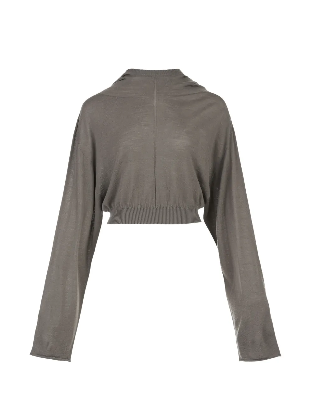Rick Owens Cropped Hooded Tunic In Gray