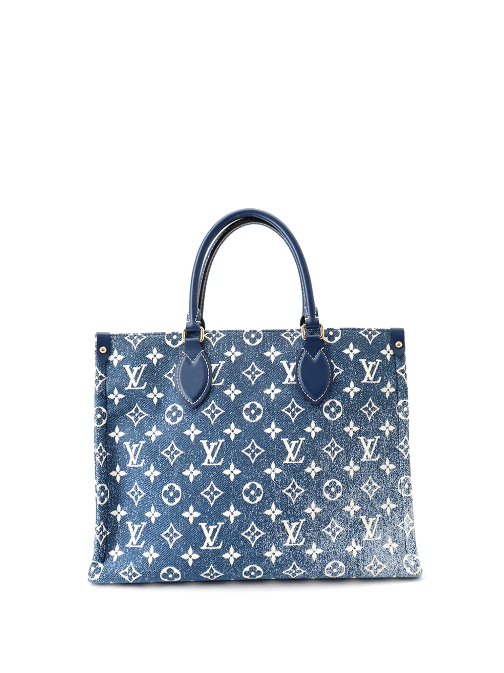 Louis Vuitton Pre-Owned 2021-2026 Onthego MM Satchel-Tasche aus Denim mit Monogramm - Blau