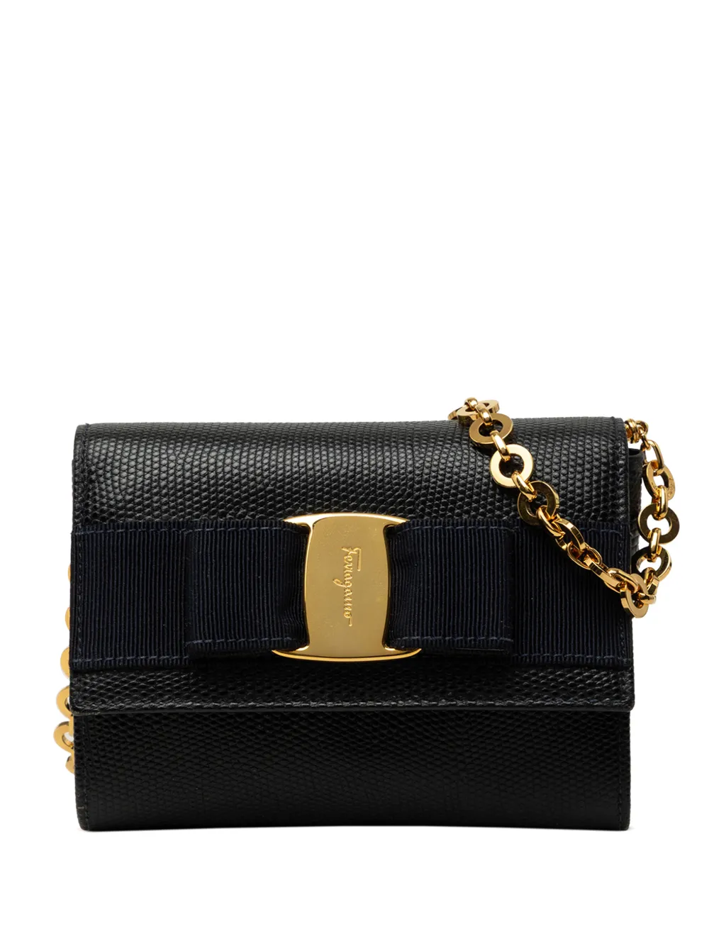 Ferragamo Pre-Owned 2010-2026 wendbare mini Vara Bow Convertible Chain Umhängetasche - Blau