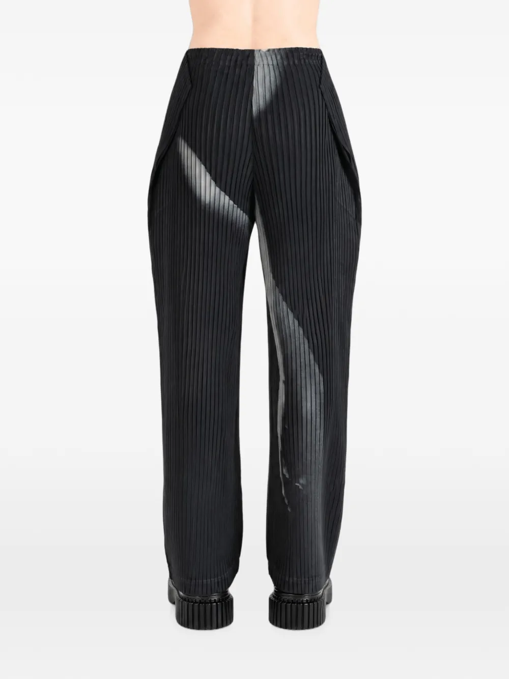 Issey Miyake Hands of Lover plooibroek met grafische print Zwart
