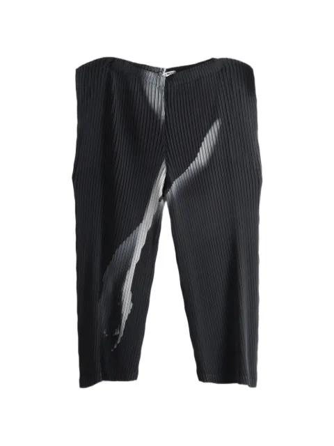 Issey Miyake Hands of Lover pleated graphic-print trousers