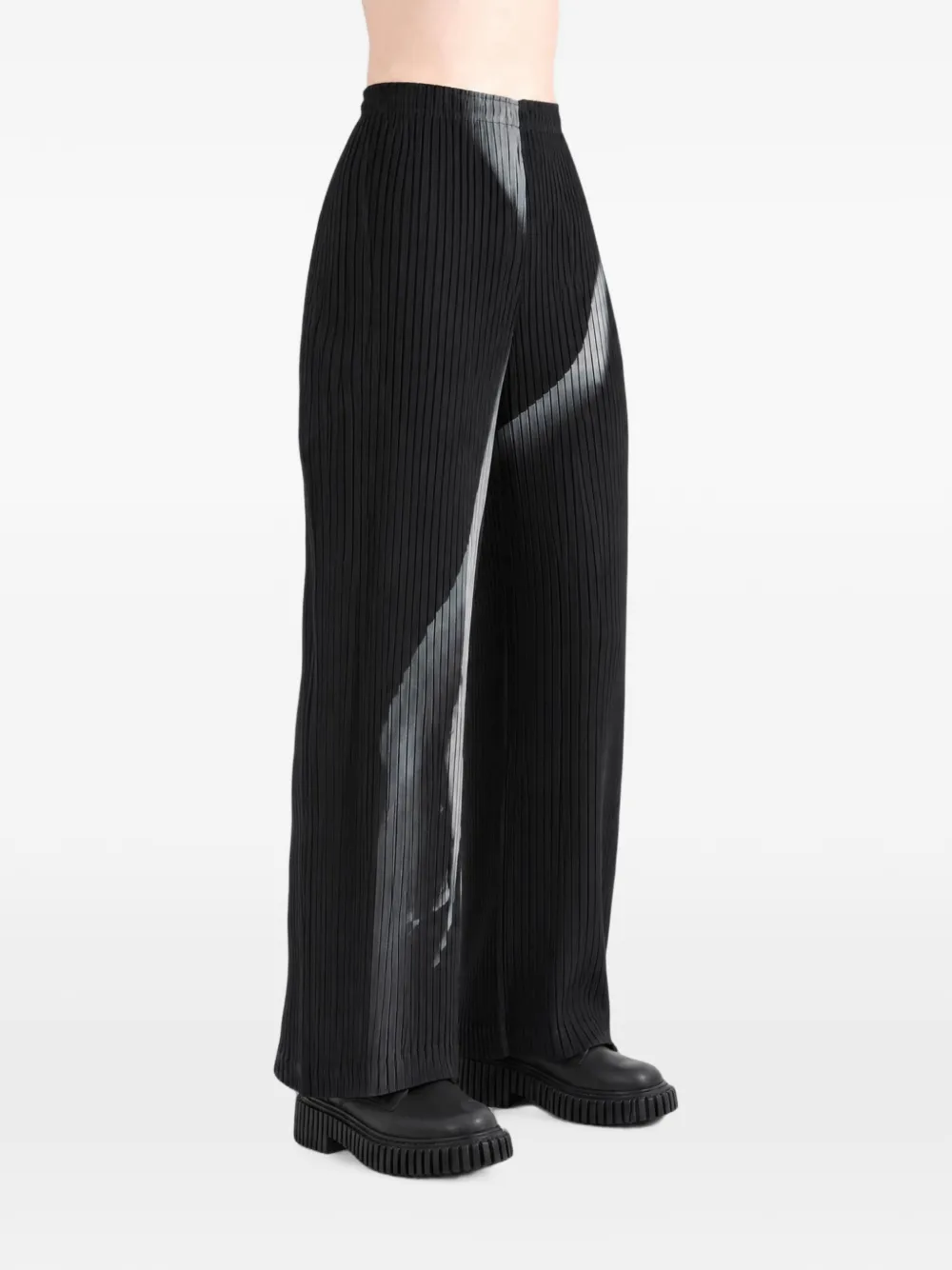 Issey Miyake Hands of Lover plooibroek met grafische print Zwart