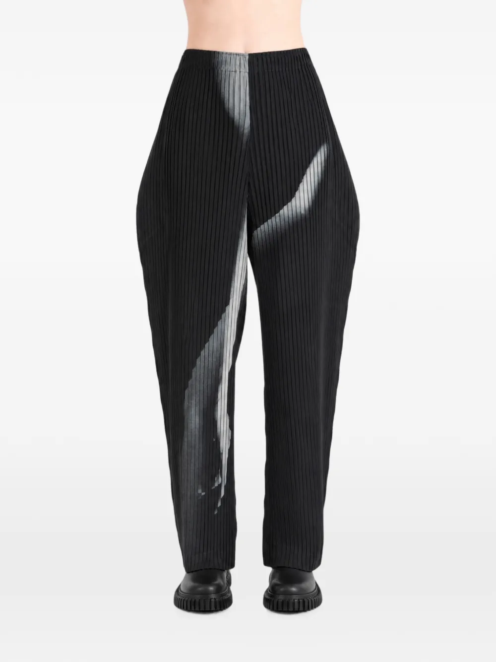 Issey Miyake Hands of Lover plooibroek met grafische print Zwart