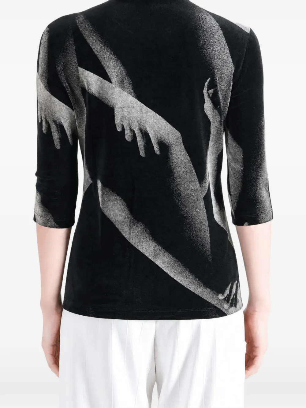 Issey Miyake Top met print Zwart