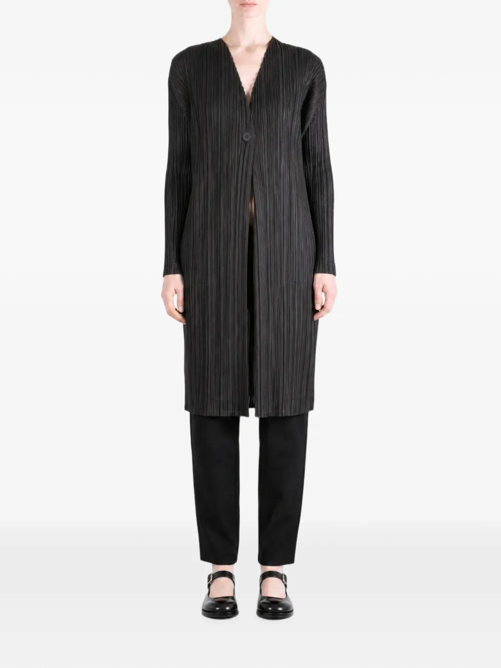 Pleats Please Issey Miyake Jack met enkele knoop en plissé-effect Grijs