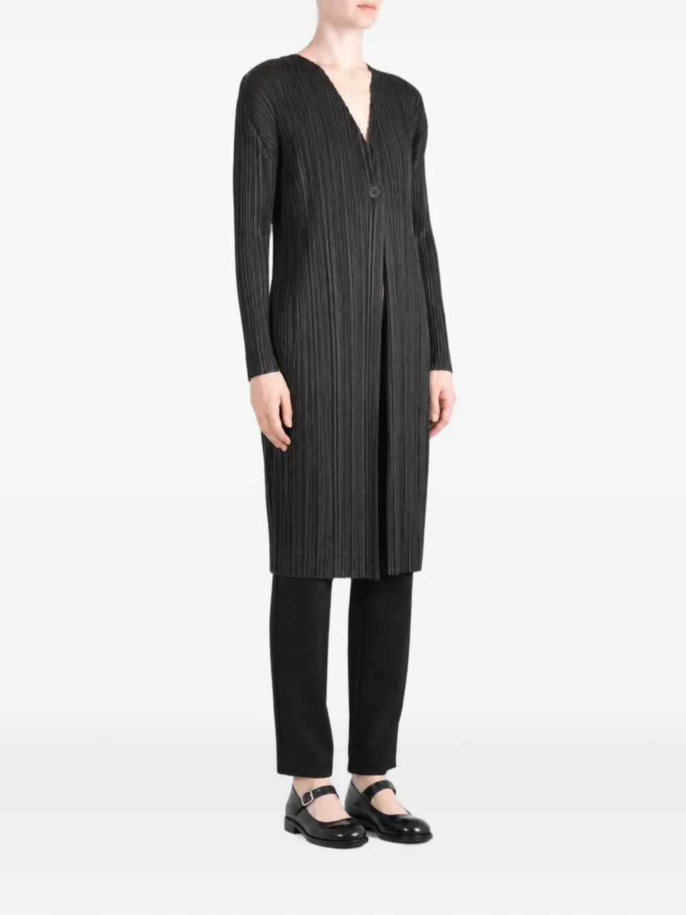 Pleats Please Issey Miyake Jack met enkele knoop en plissé-effect Grijs