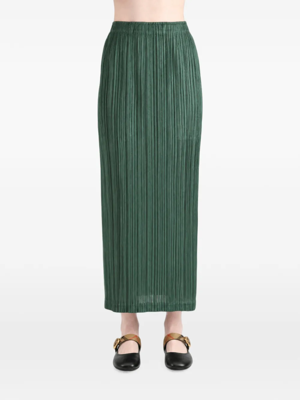 Pleats Please Issey Miyake Thicker Bottoms 2 pleated midi skirt - Verde