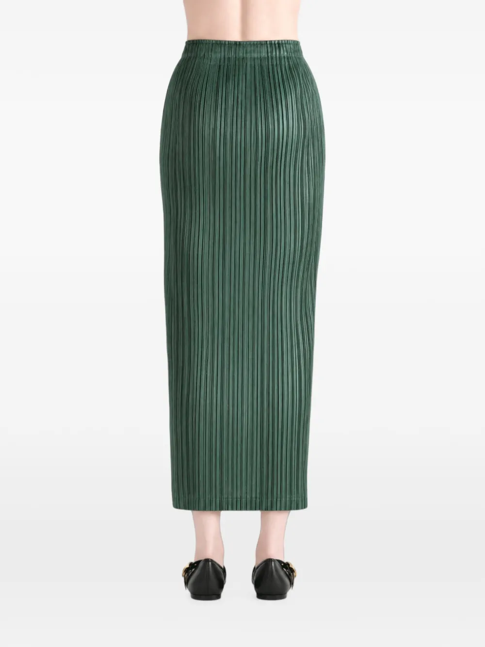 Pleats Please Issey Miyake Thicker Bottoms 2 geplooide midi-rok Groen