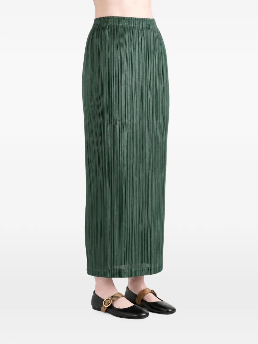 Pleats Please Issey Miyake Thicker Bottoms 2 geplooide midi-rok Groen