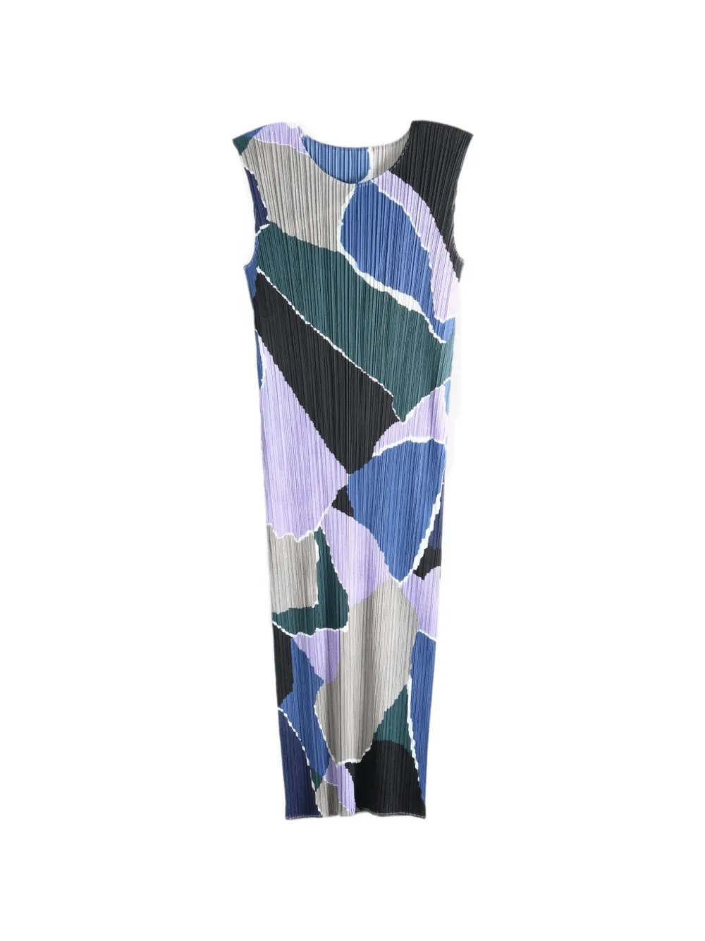 Pleats Please Issey Miyake Surprise! abstract-print pleated midi dress - Viola