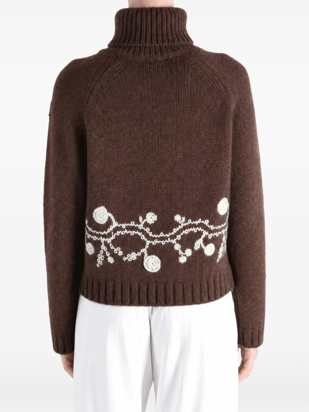 Moncler alpaca blend embroidered turtleneck Bruin