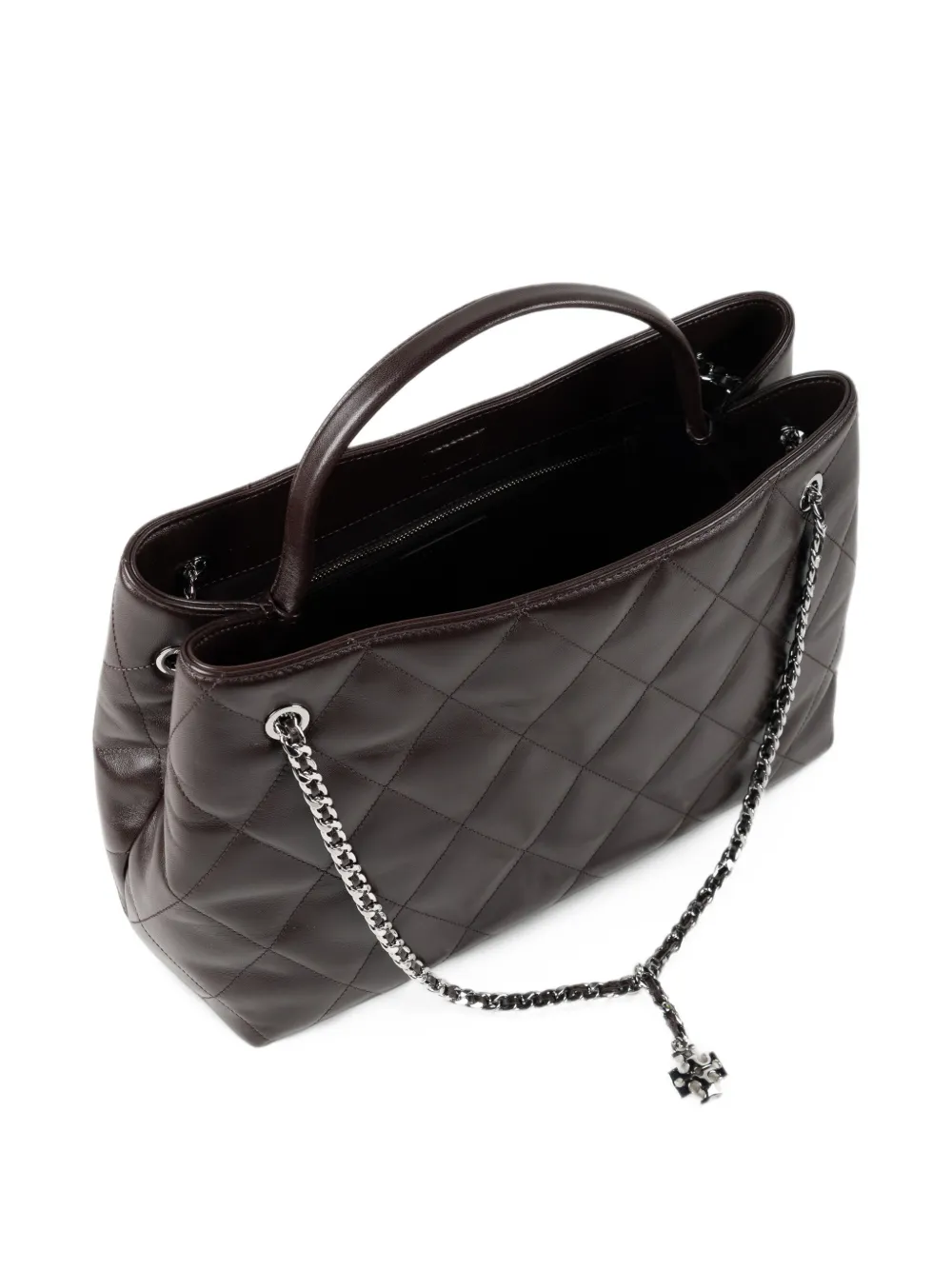 Tory Burch Fleming gewatteerde leren shopper Bruin