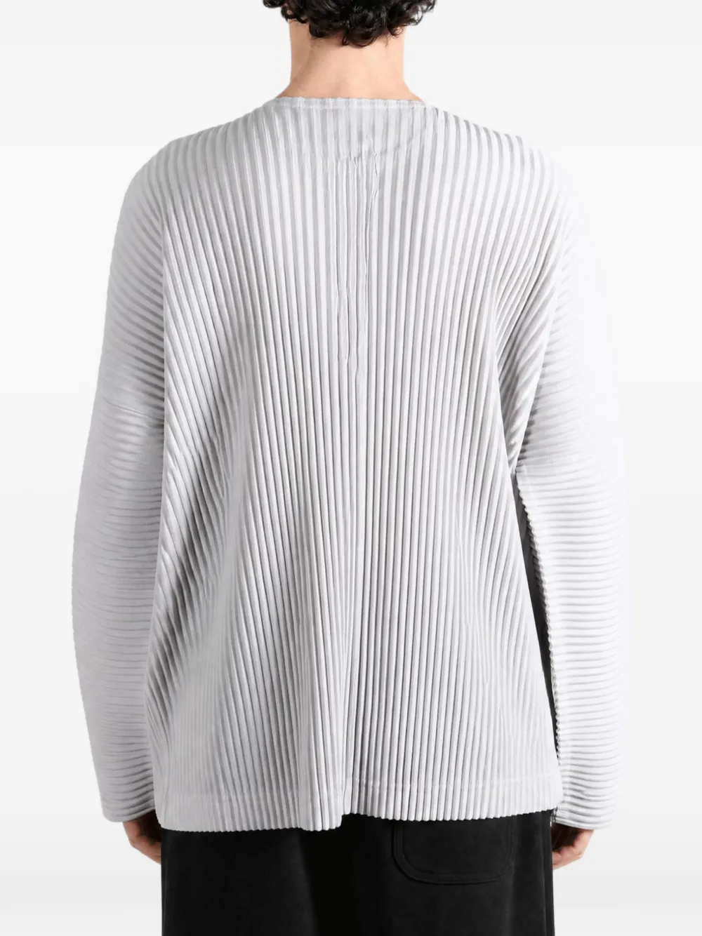 Homme Plissé Issey Miyake Henley T-shirt met plissé-effect Grijs