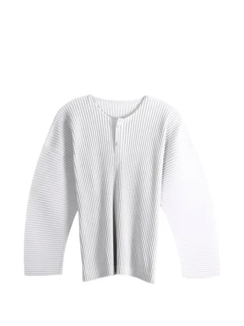 Homme Plissé Issey Miyake plissé-effect henley T-shirt