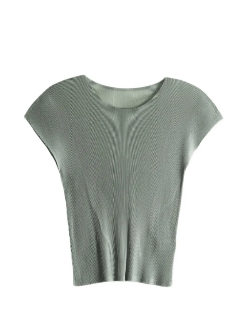Pleats Please Issey Miyake Mist September pleated cap-sleeve T-shirt - Vert Pleats Please Issey Miyake Mist September pleated cap-sleeve T-shirt - Vert