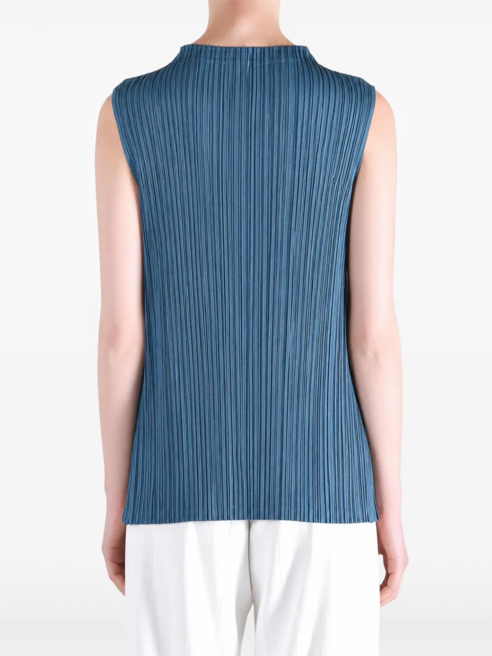 Pleats Please Issey Miyake Mellow mouwloze top Blauw
