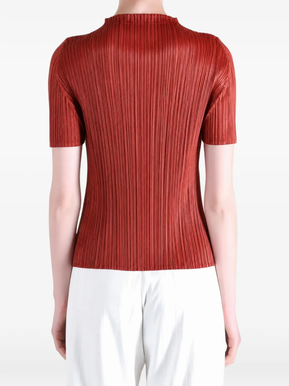 Pleats Please Issey Miyake plissé-effect blouse Rood