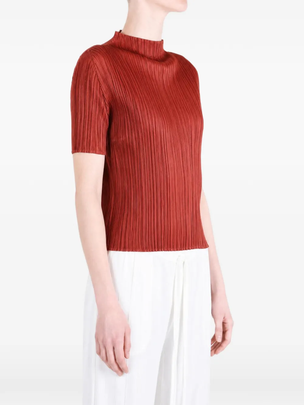 Pleats Please Issey Miyake plissé-effect blouse Rood