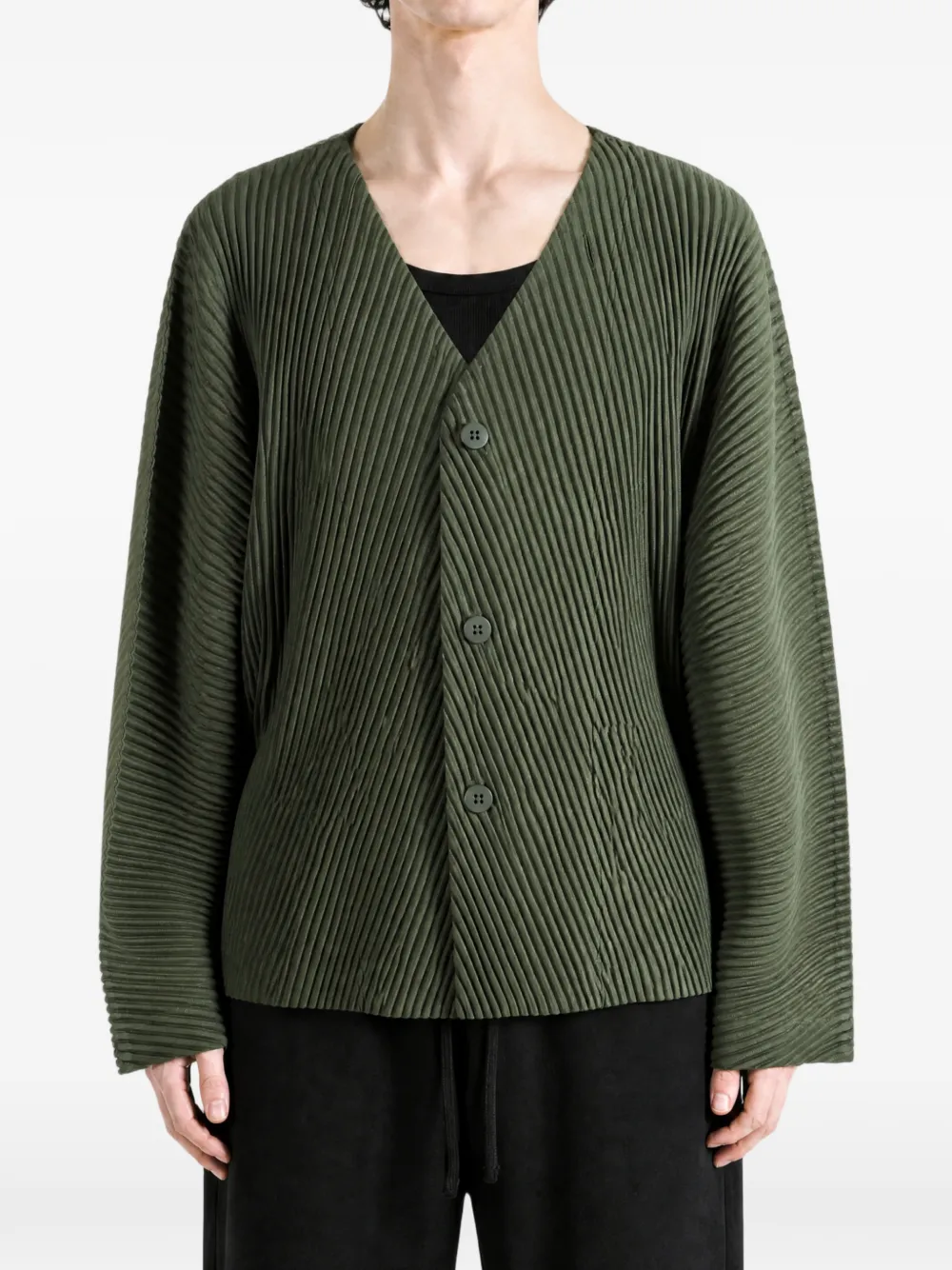 Homme Plissé Issey Miyake Slash vest met plissé-effect Groen