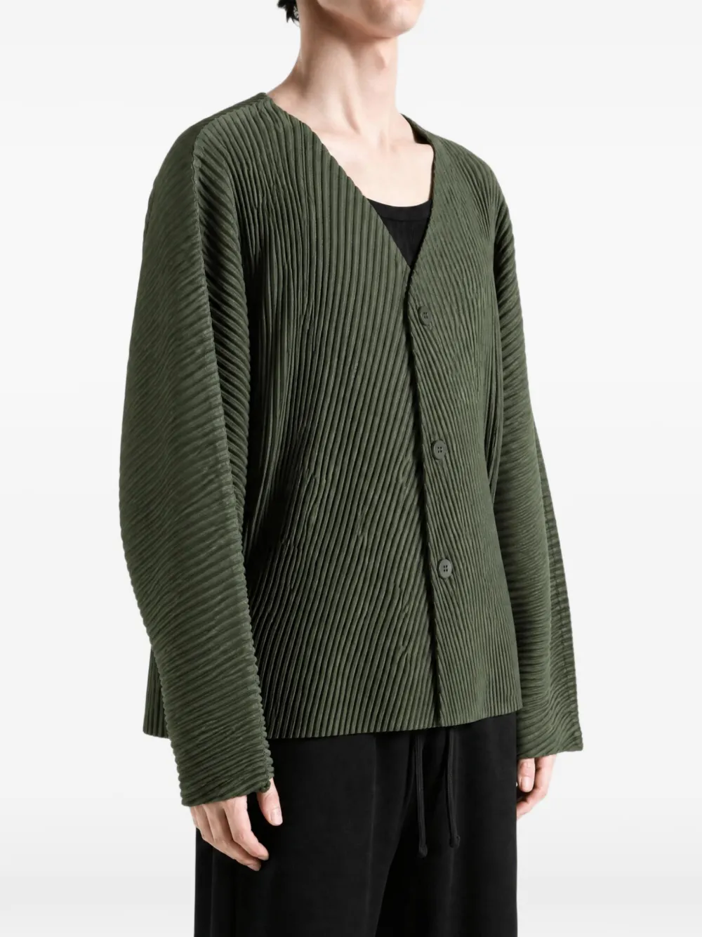 Homme Plissé Issey Miyake Slash vest met plissé-effect Groen