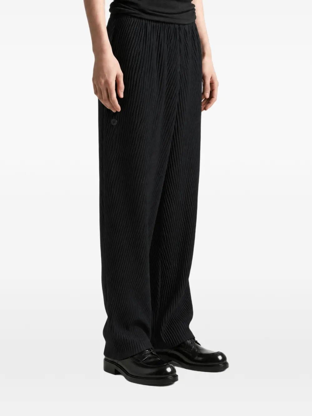 Homme Plissé Issey Miyake Slash straight plooibroek Zwart