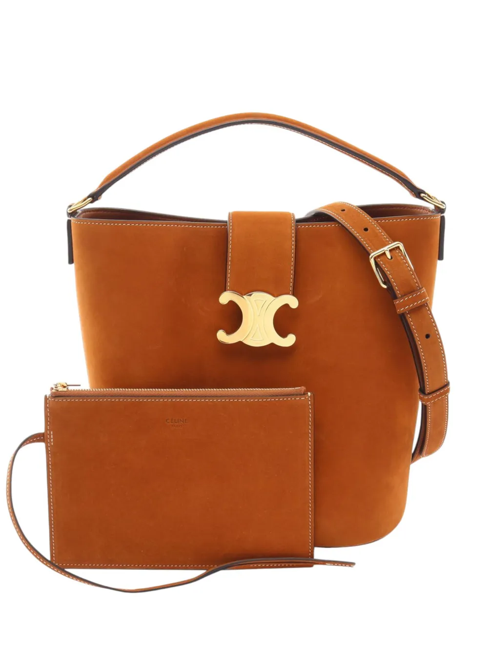 Celine Pre-Owned petit sac seau Louise en cuir de veau souple médium (2000-2026) - Marron Celine Pre-Owned petit sac seau Louise en cuir de veau souple médium (2000-2026) - Marron