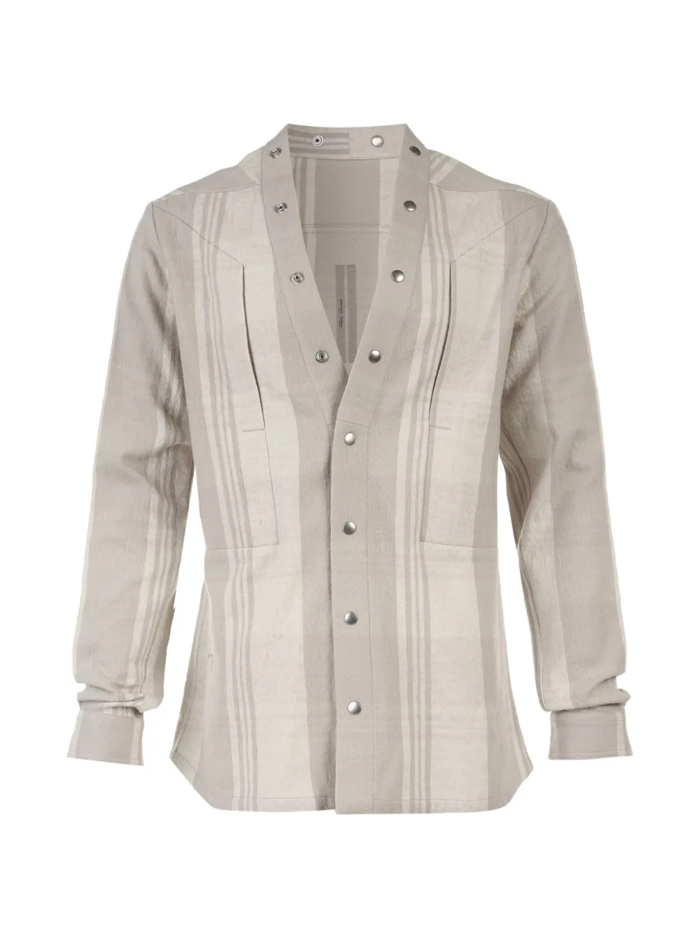 Rick Owens striped press-stud shirt Beige