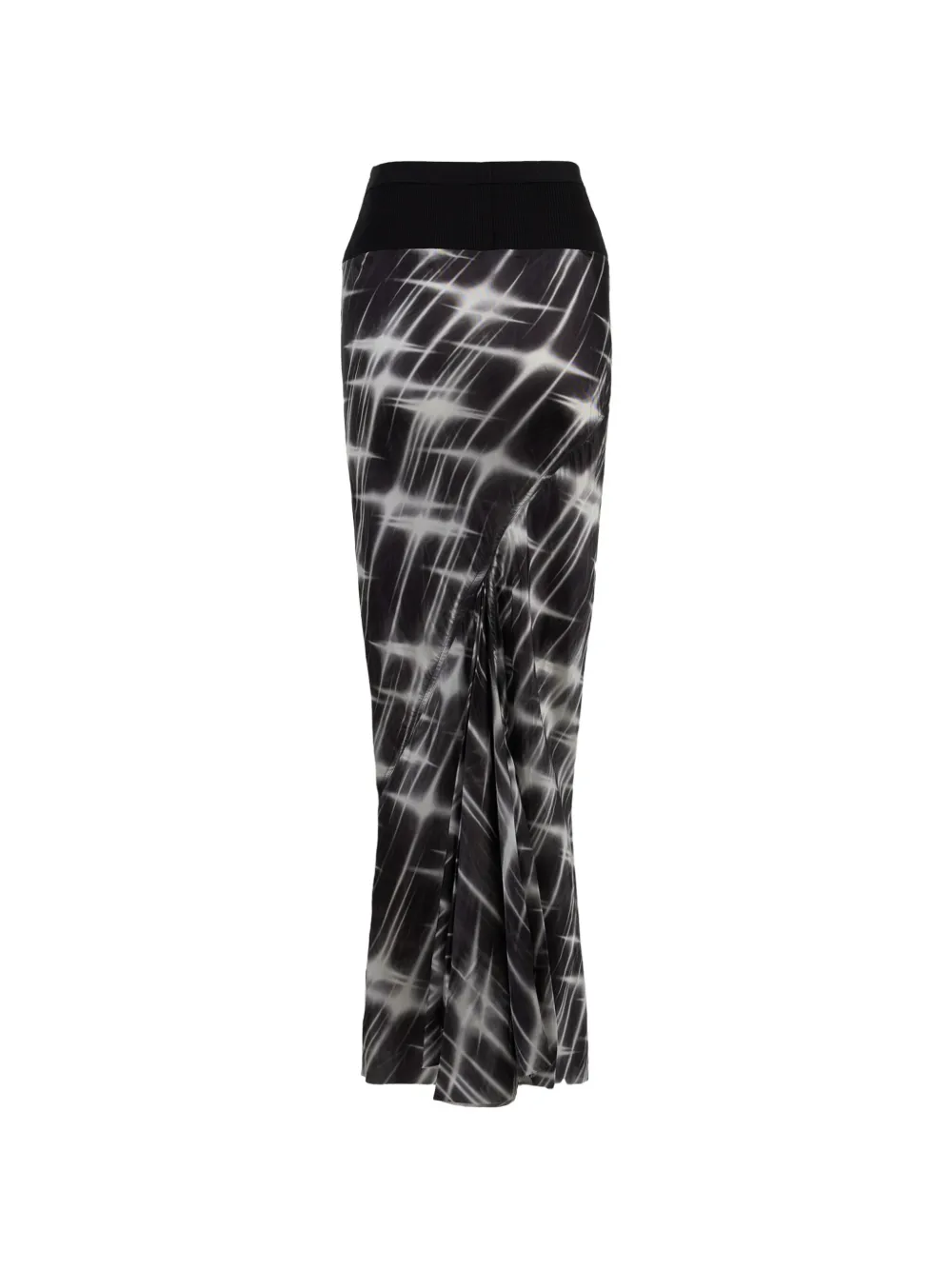Rick Owens graphic-print panelled maxi skirt Zwart