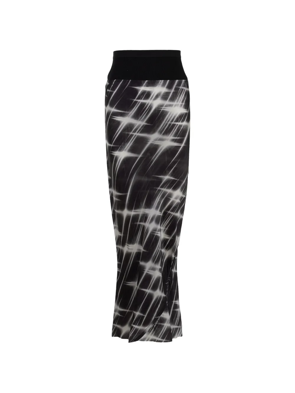 Rick Owens graphic-print panelled maxi skirt Zwart