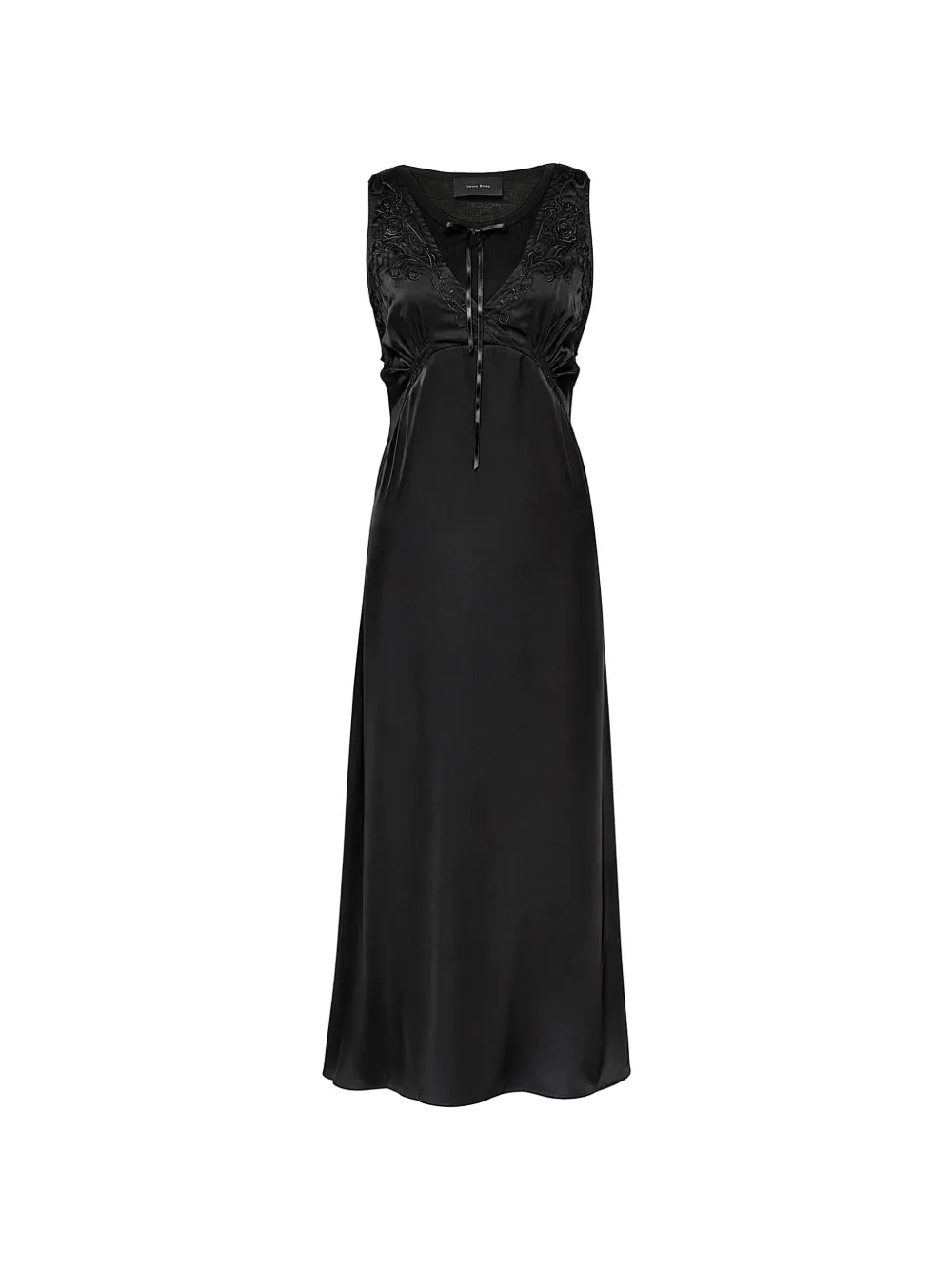 Simone Rocha embroidered bow-detail maxi dress Zwart