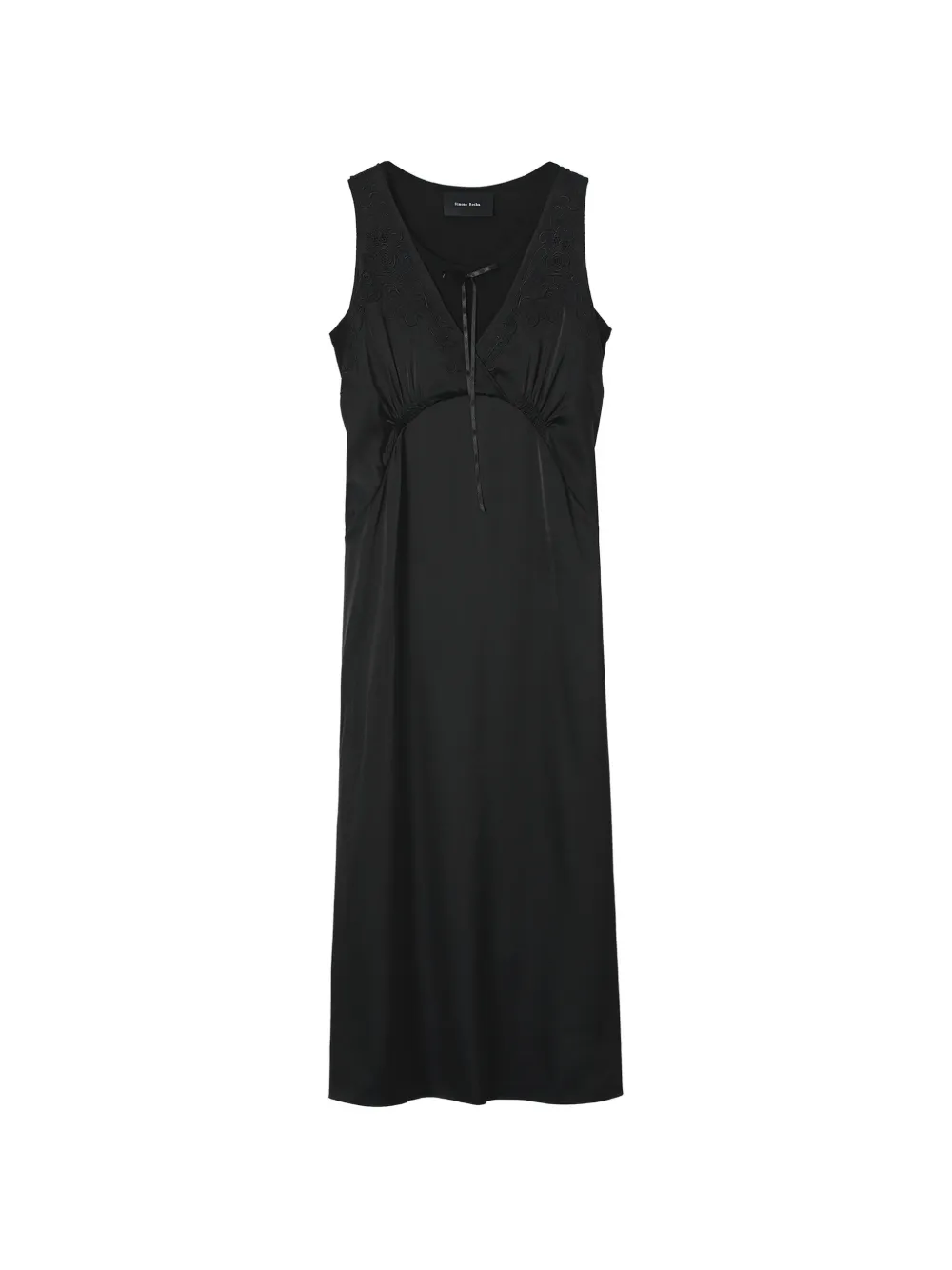Simone Rocha embroidered bow-detail maxi dress Zwart