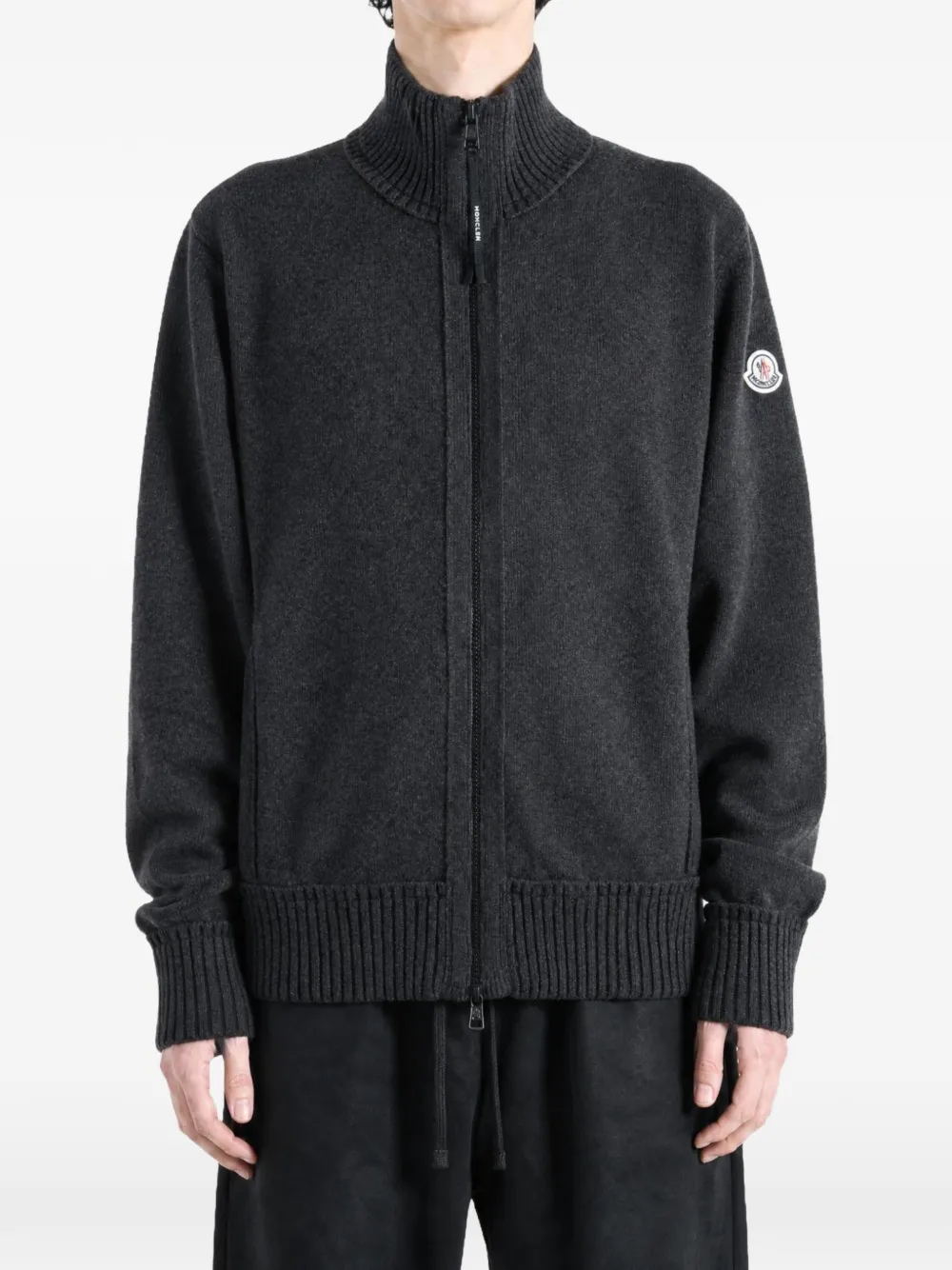 Moncler Vest met logopatch en rits Grijs