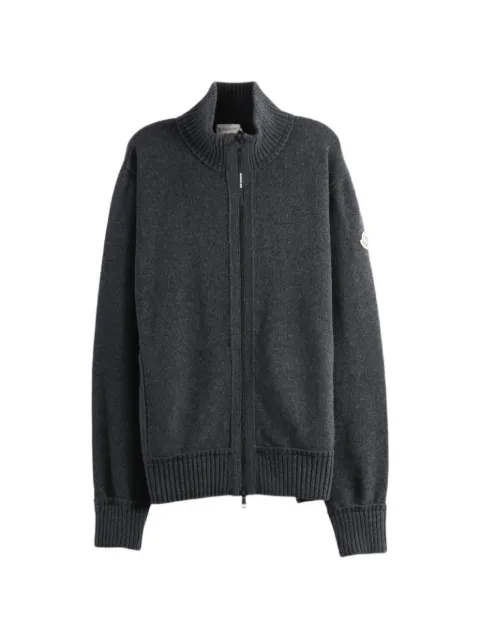 Moncler logo-patch zip-up cardigan