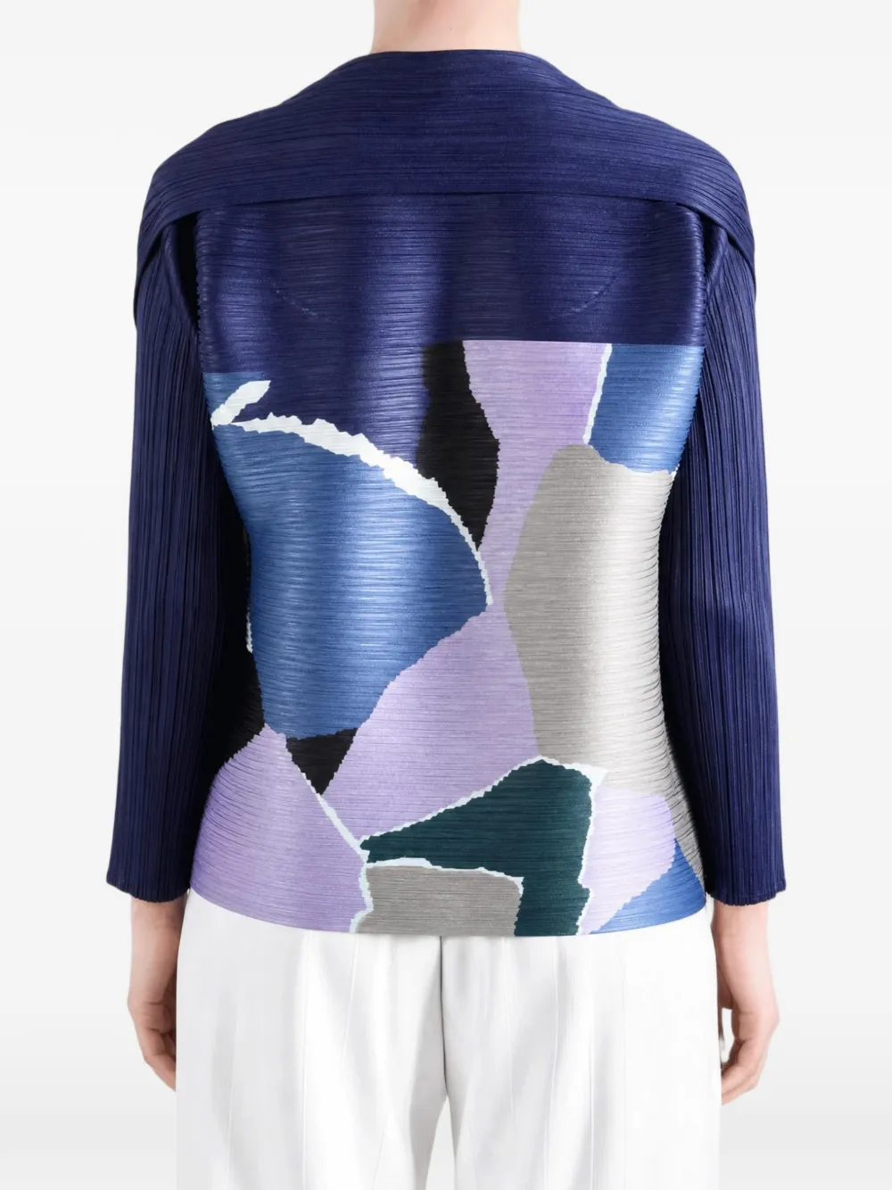 Pleats Please Issey Miyake Surprise! top met plooien en abstracte print Paars
