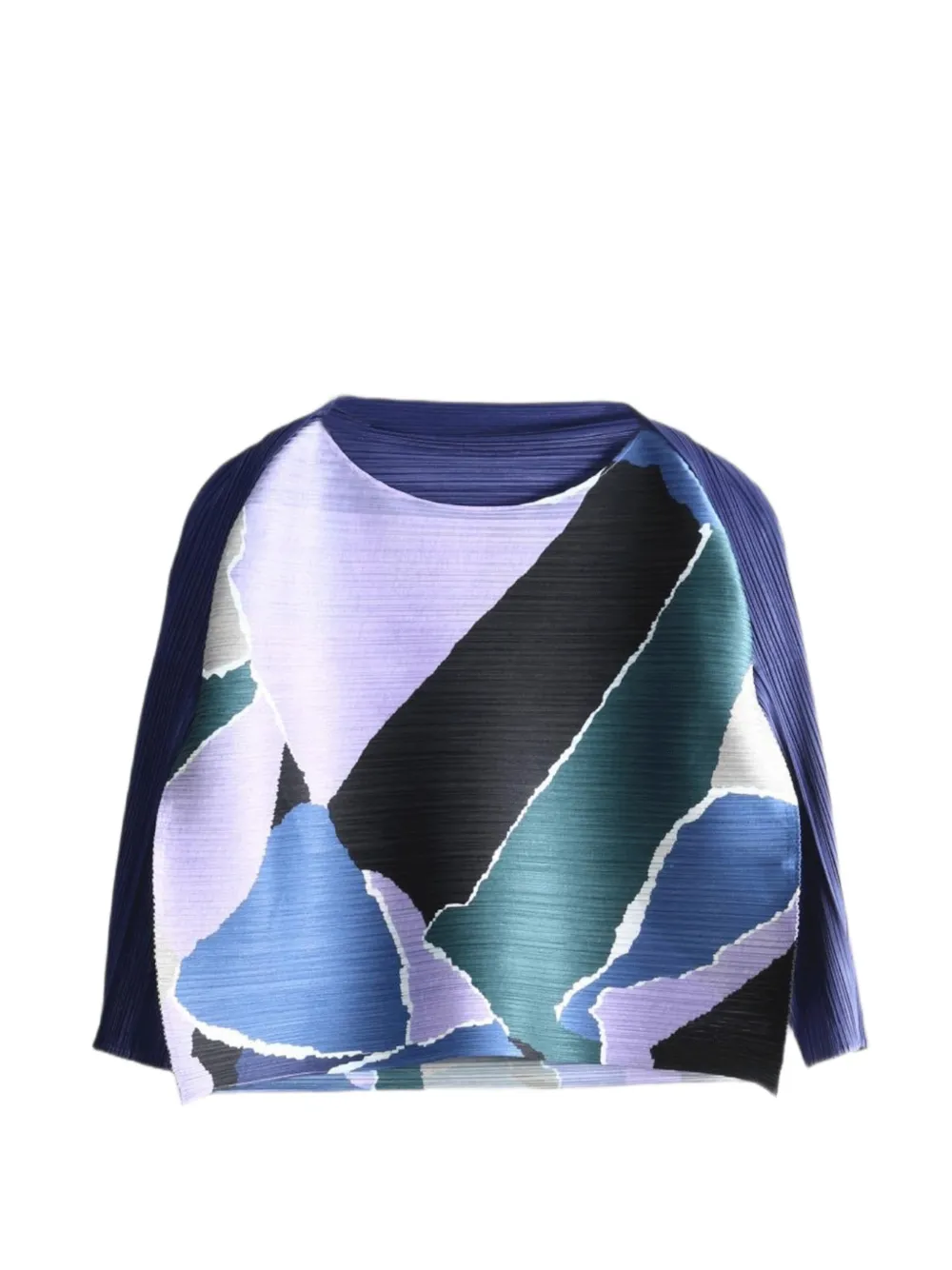 Pleats Please Issey Miyake Surprise! top met plooien en abstracte print Paars